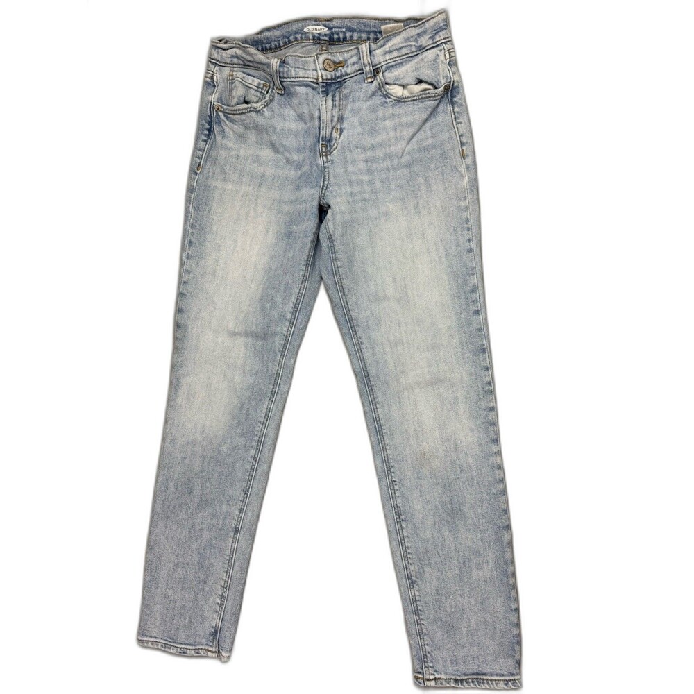 Old Navy Size 0 Womens Jeans Boyfriend Mid Rise Stretch Light Wash